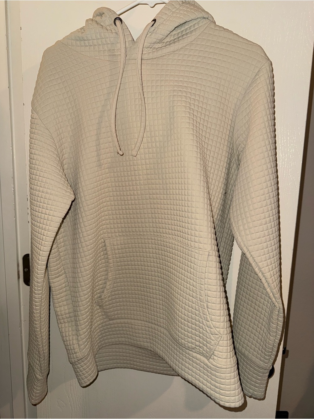 Men's Quilted Hooded Sweatshirt - Cream